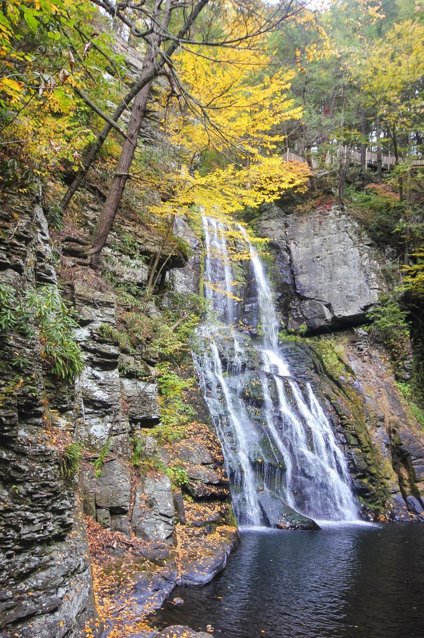 Bushkill Falls Lower View. Beautiful Pocono Mountains of Pennsylvania October 2014