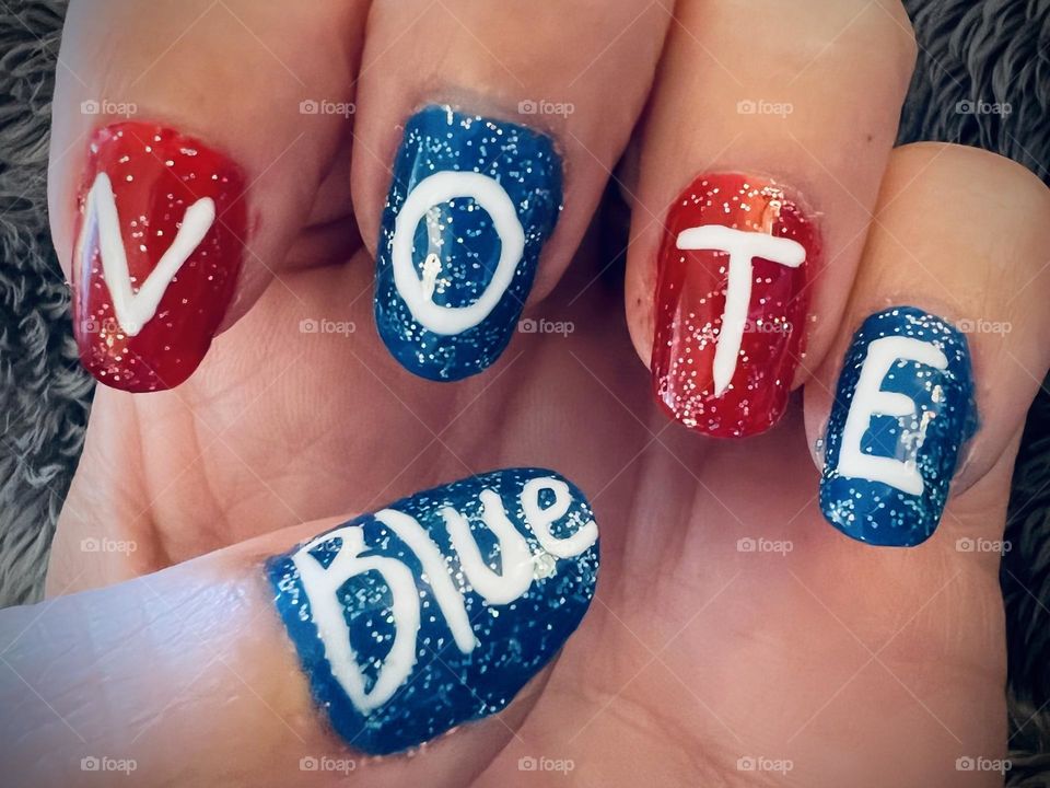 Fun Election Day nail art