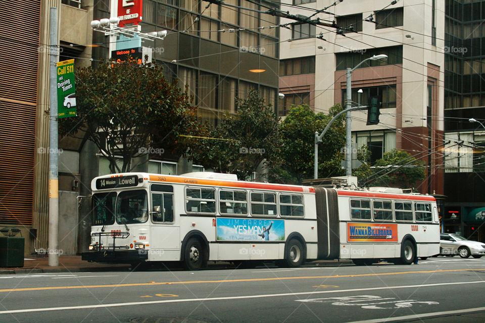 Bus in city 