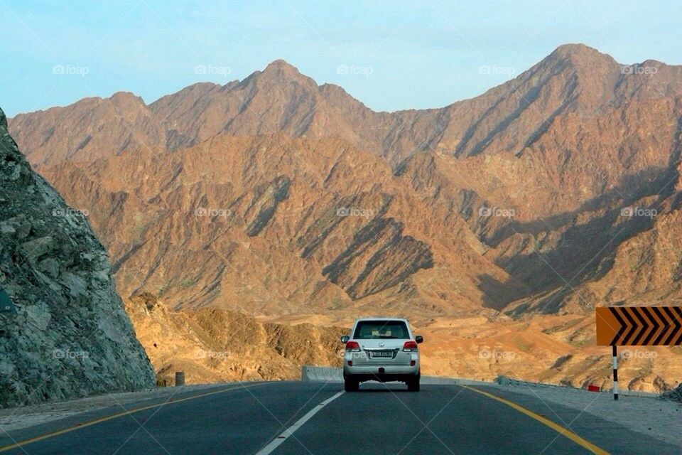 Dubai View on the road