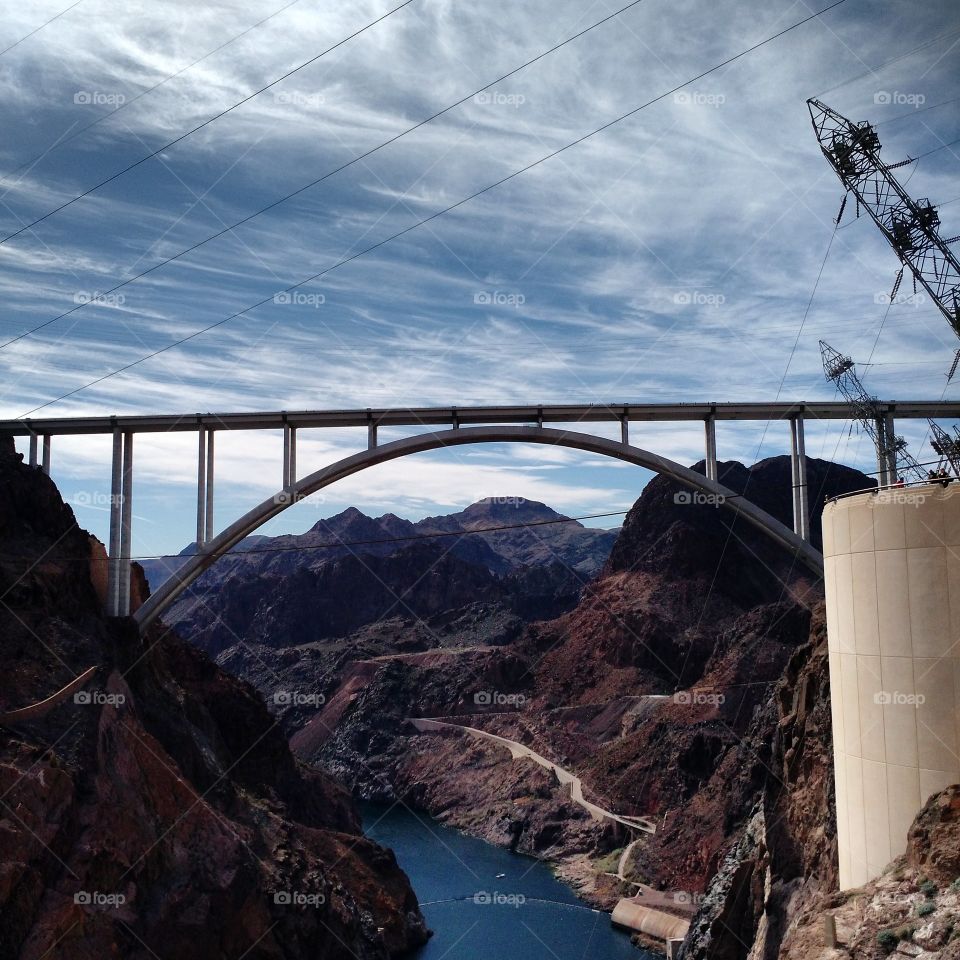 bridge over hoover dam. family trip 