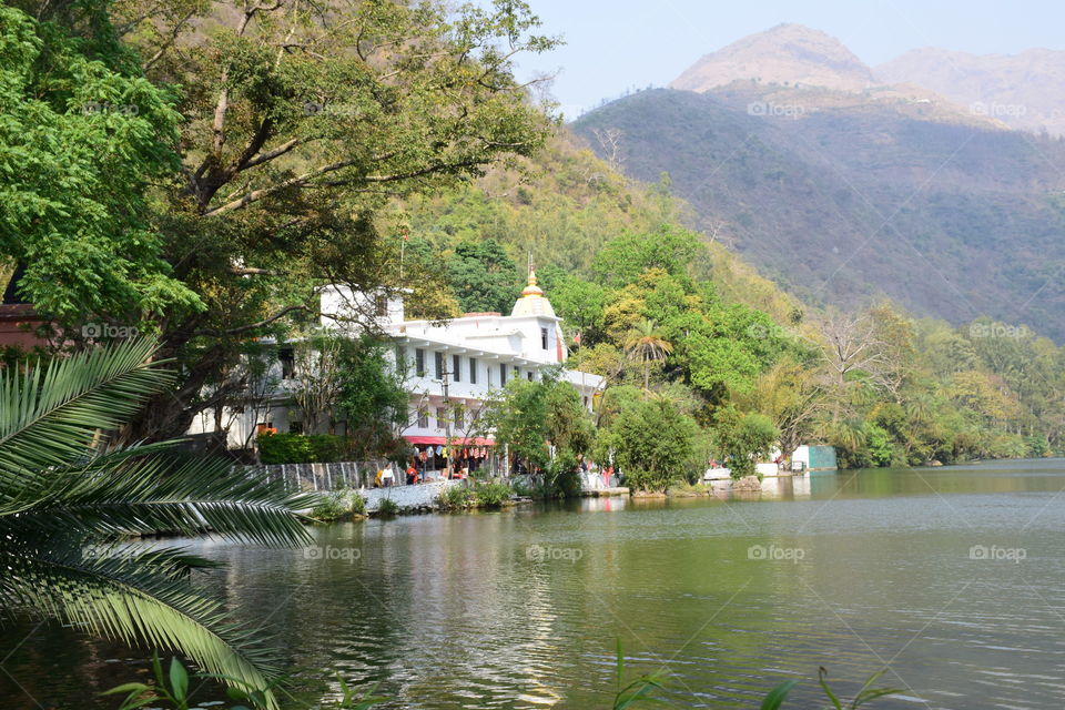 Temple behind the lake