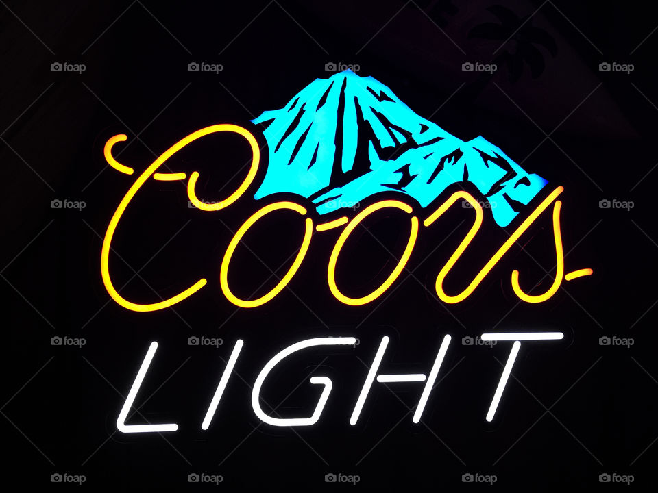 Neon Coors Light sign. 