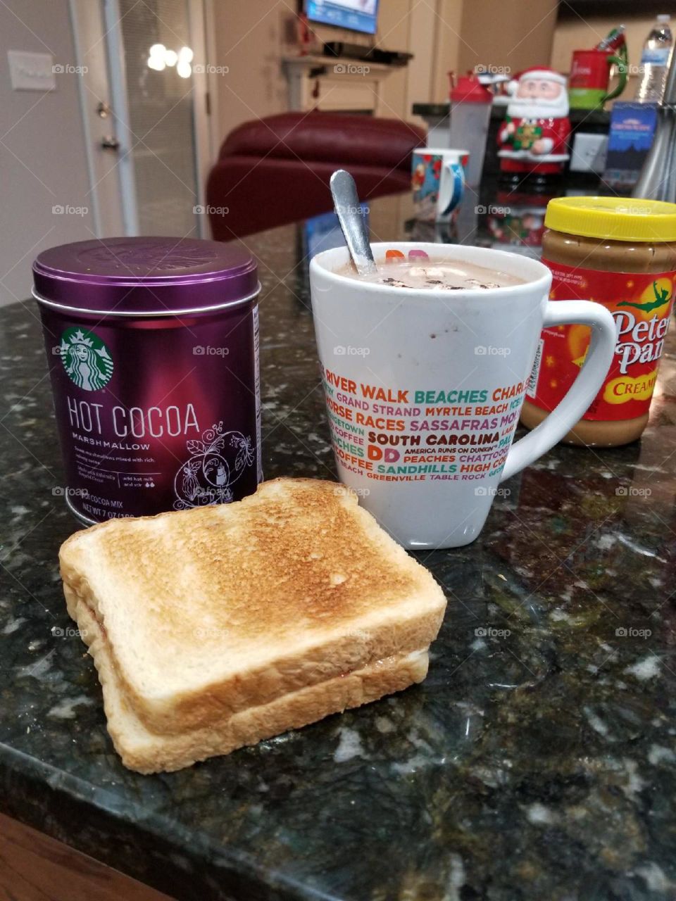 Hot Cocoa and toast 