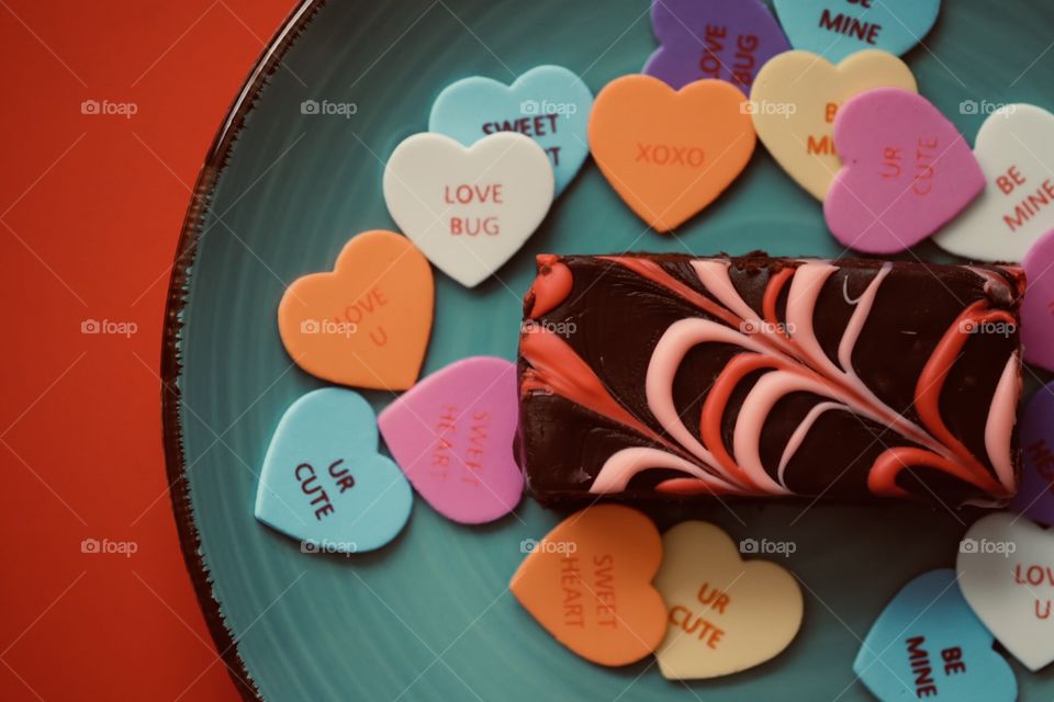 Colorful Valentine’s Day Brownie 