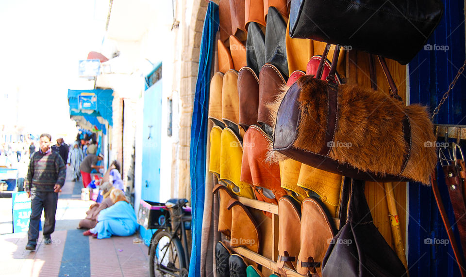 What's in a slipper? . Essaouira street market