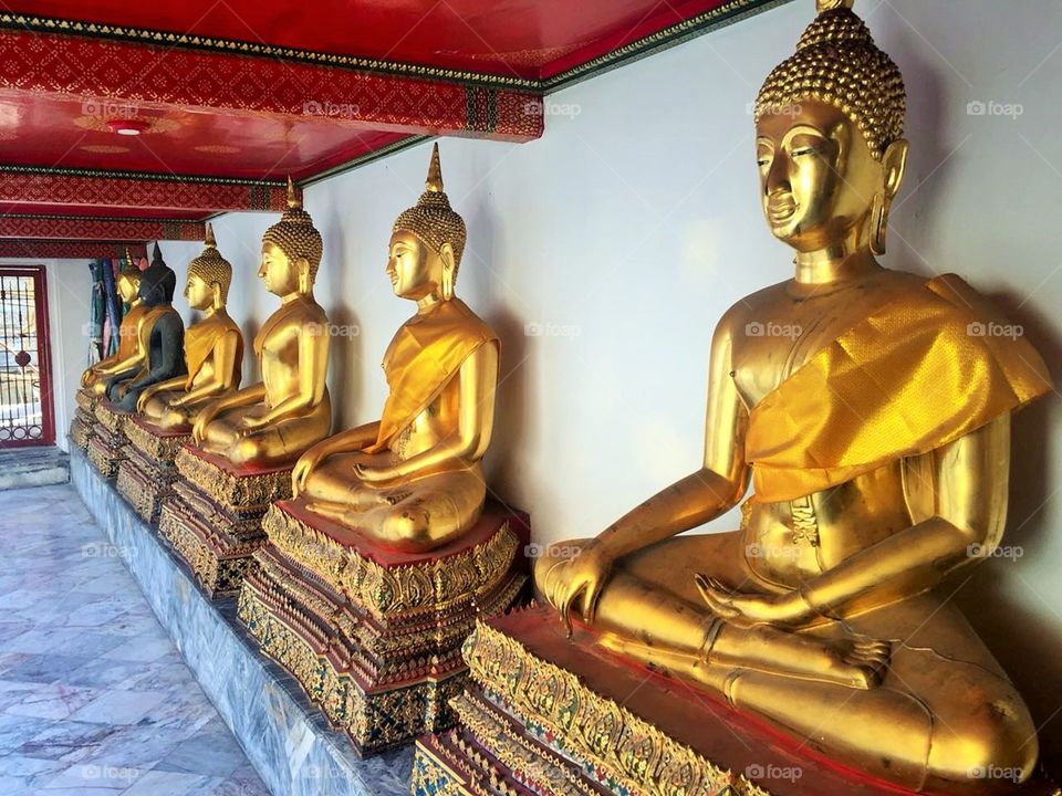 Buddha, Temple, Gold, Religion, Statue