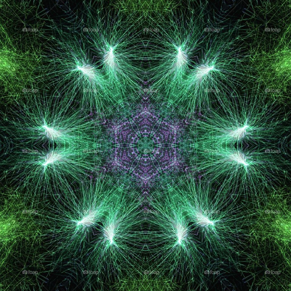 green light burst kaleidoscope