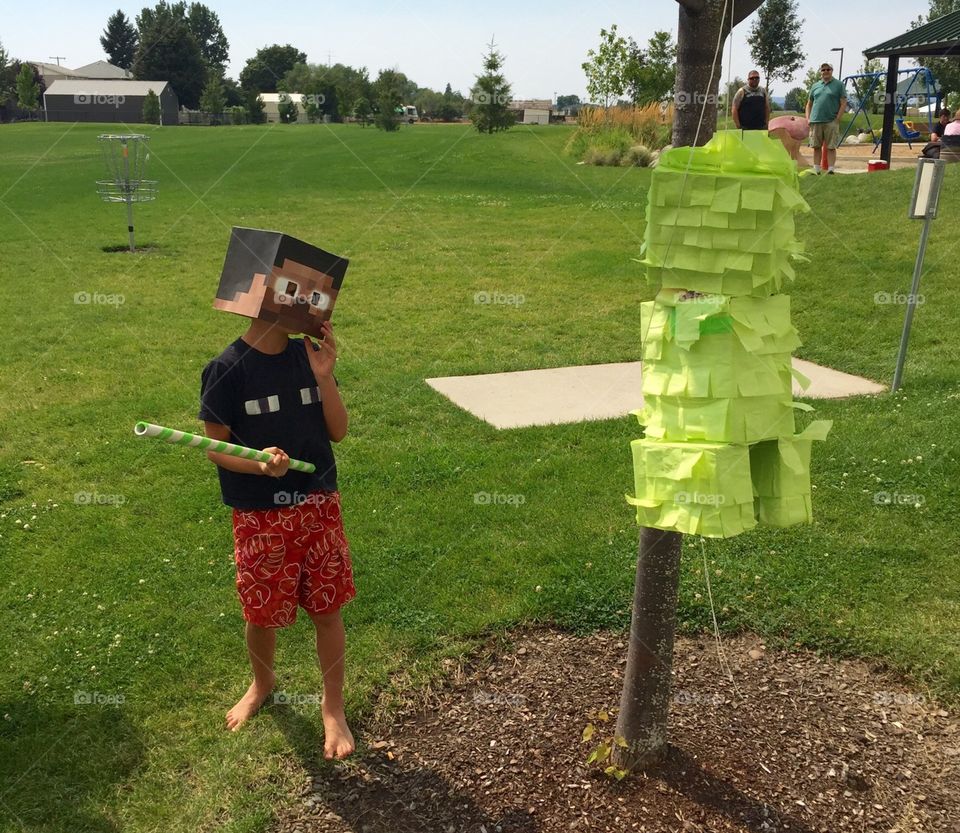 Mine craft birthday piñata 