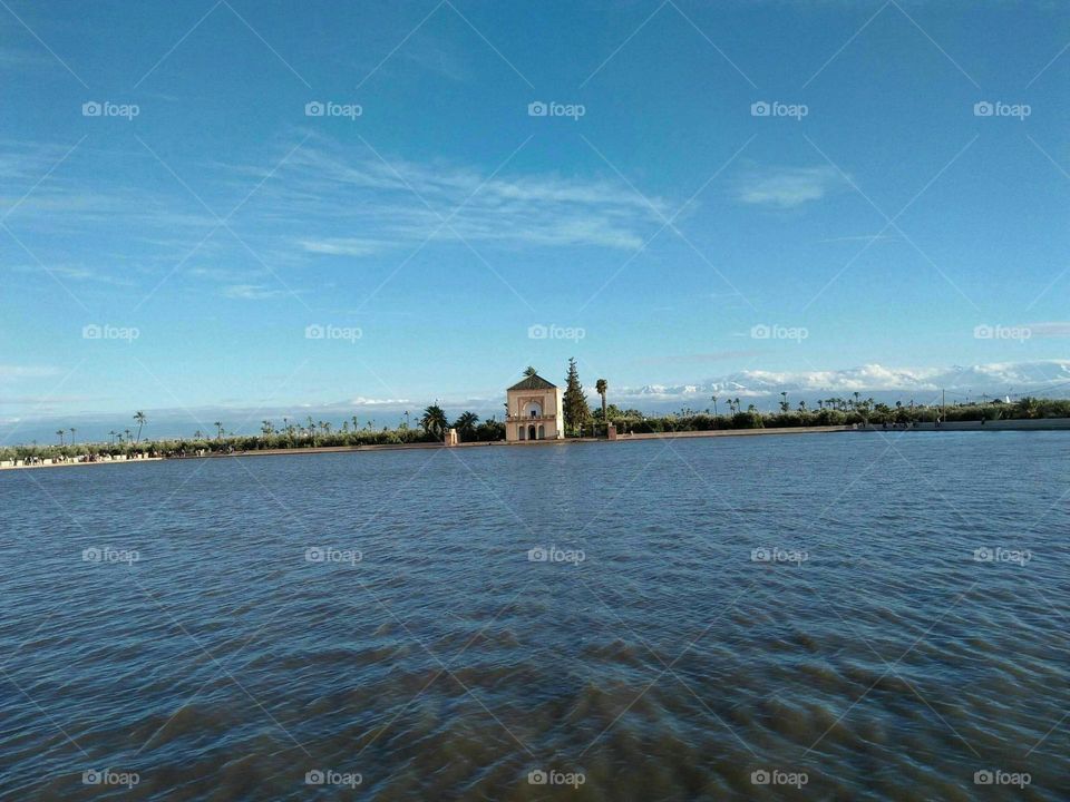 Water in urban city at  marrakech in Morocco.