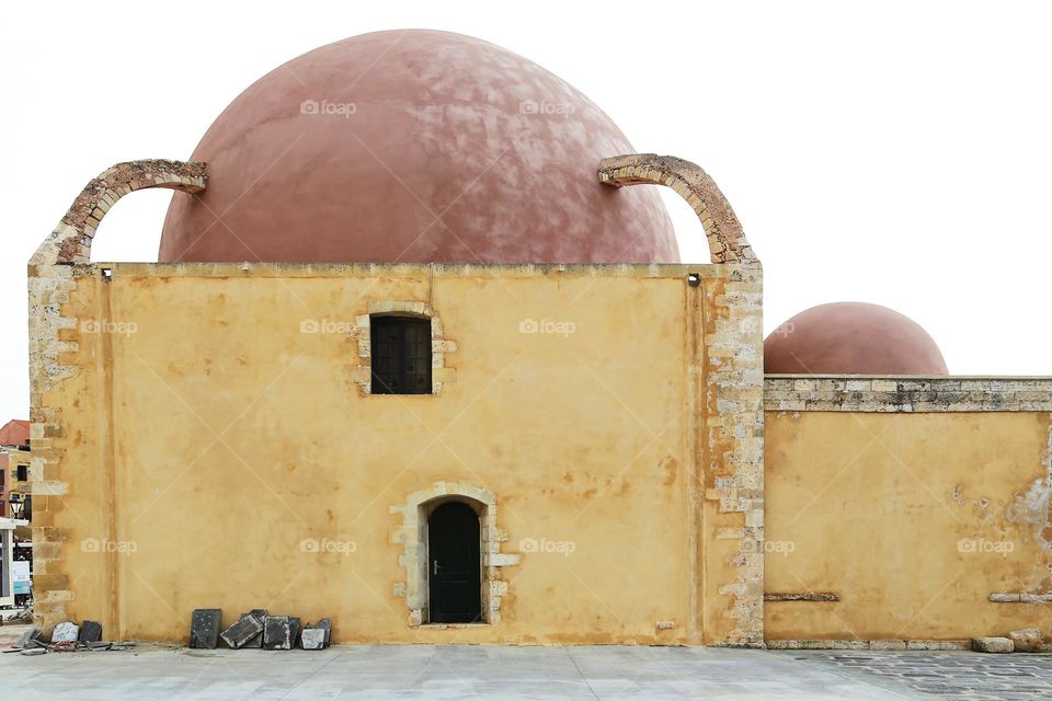 In front of a building in Chania Greece