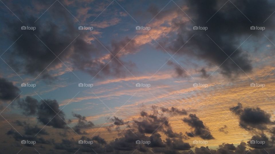 Sunset view of dramatic sky