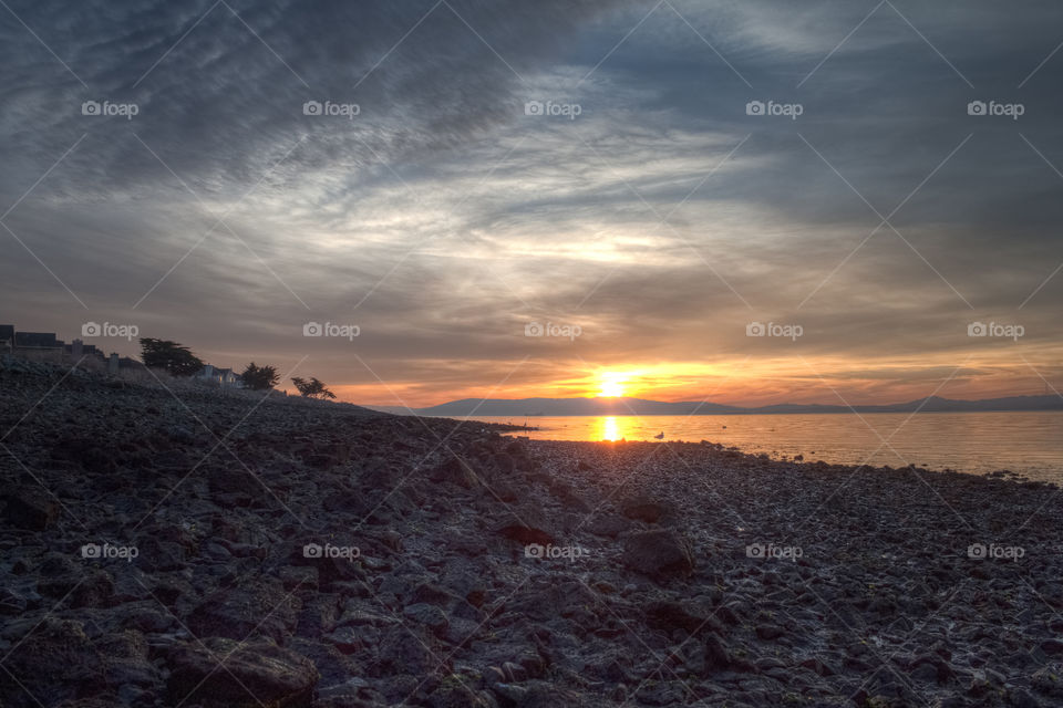 Super Low Tide Sunset . Taken in Alameda, Ca by the Harbor Bay Trails on the day of the 2015 SuperBowl 
