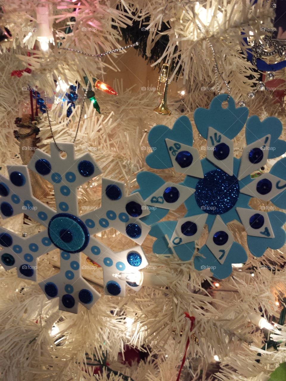 Kid Crafted Snowflake Ornaments