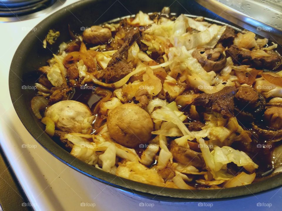Steak and Cabbage Dinner
