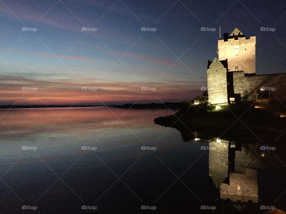Dunguaire Castle, Ireland. Night picture of a castle
