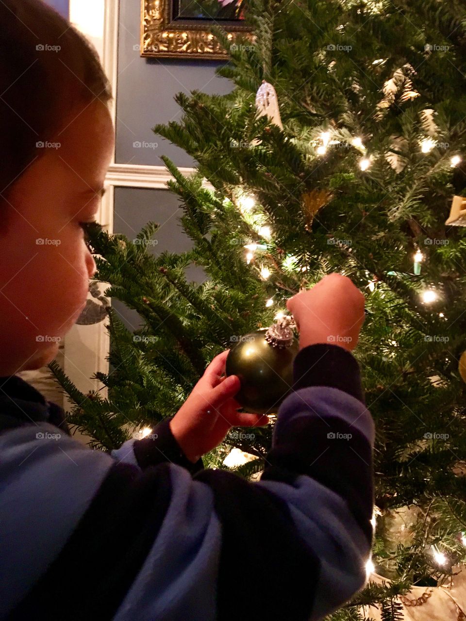 Decorating the Christmas tree 