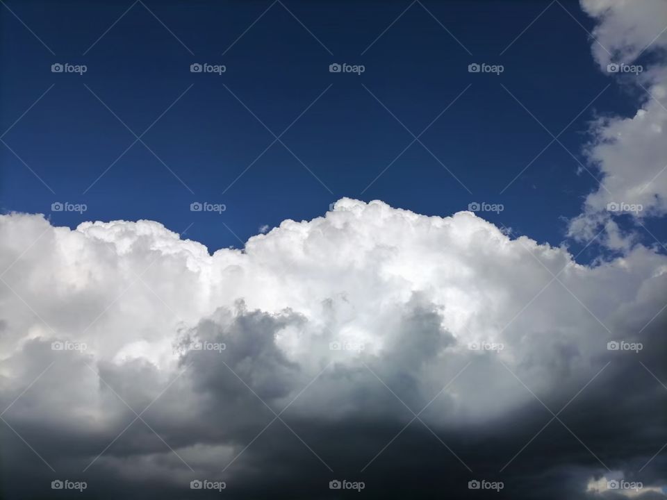 The blue sky and white clouds