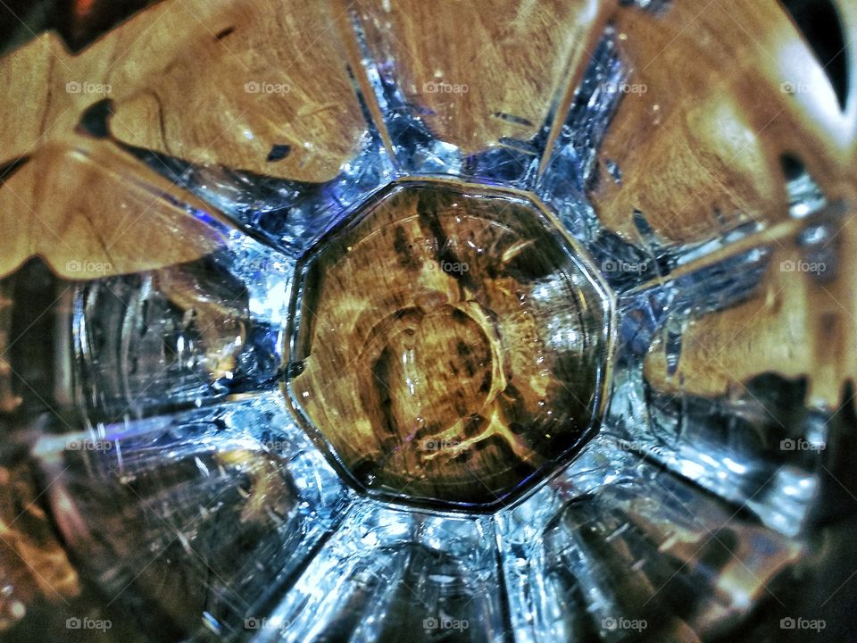A cross section of a water glass.