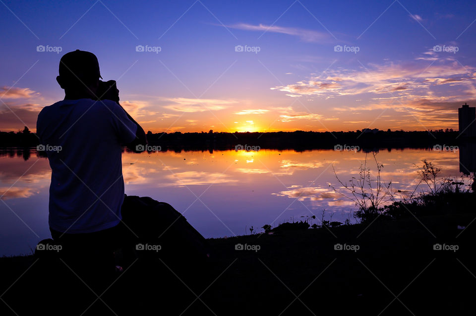 Lake photographer Sunset