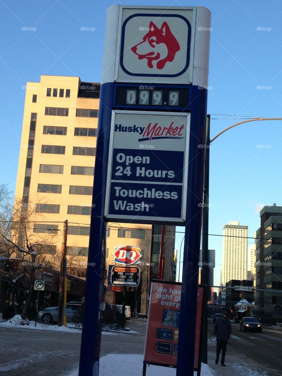 Gas price sign in town