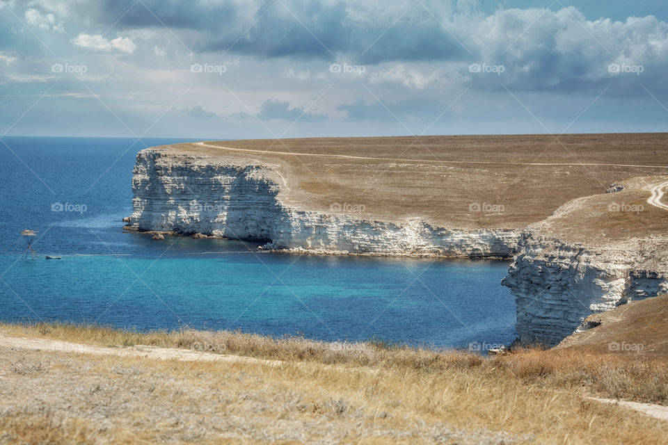 rocky coast of the black sea. Crimea 