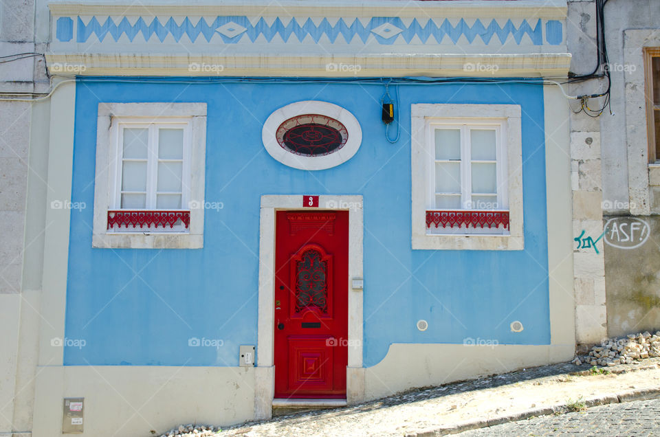 A colorful house in Lisbon, Portugal 