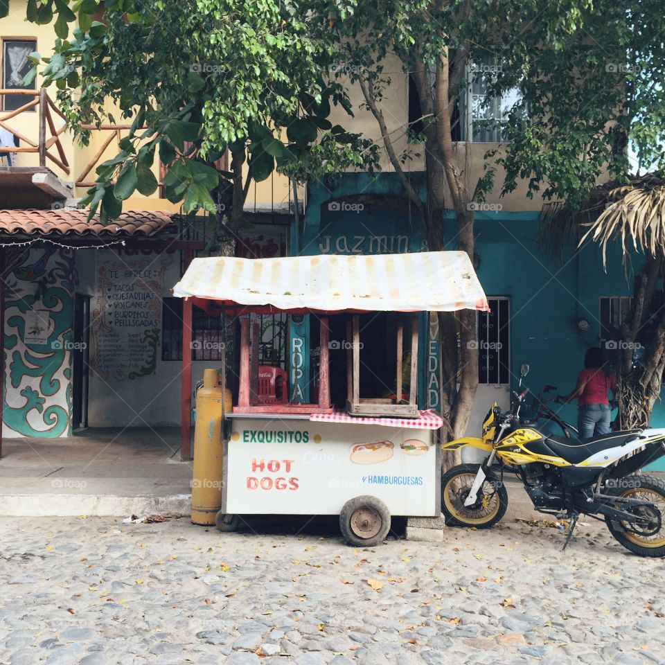 Hot dog stand. San Pancho, Mexico