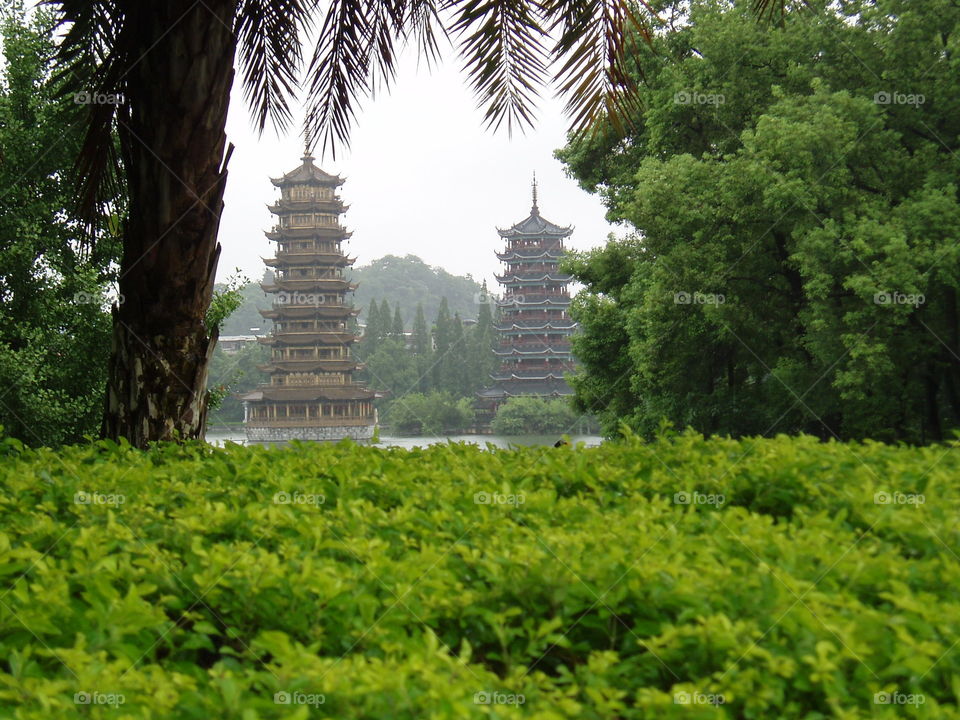 Guillin. Pagodas en guillin china