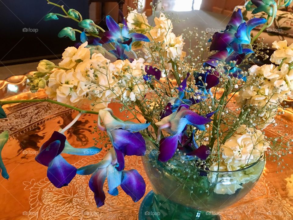 Purple, Blue, and Cream Bouquet 