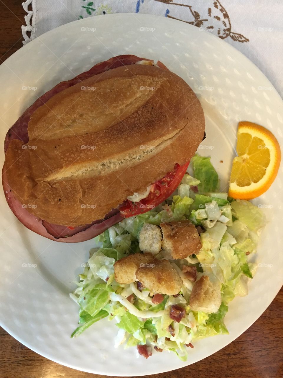 Toasted Italian Sandwich and Salad