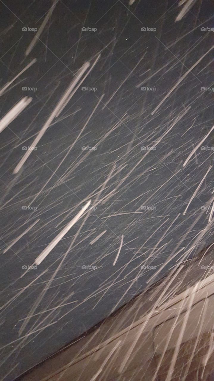 Snow at night