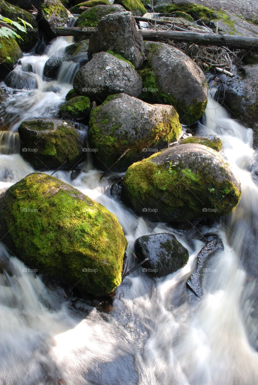 Rapids through rocks