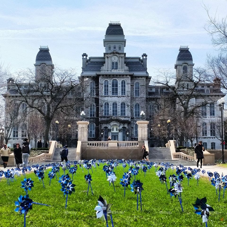 Syracuse University Hall of Languages- with spinners! 