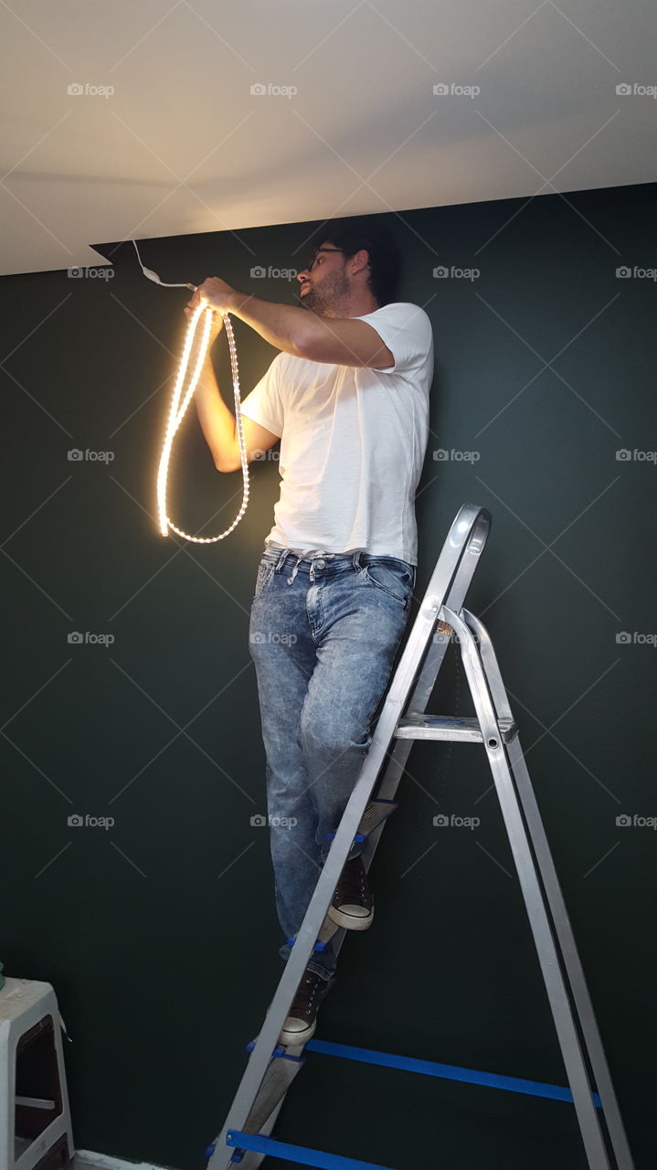Man, People, One, Ladder, Adult