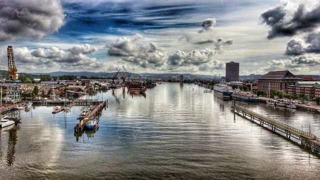harbor . cloudy day in Gothenburg 