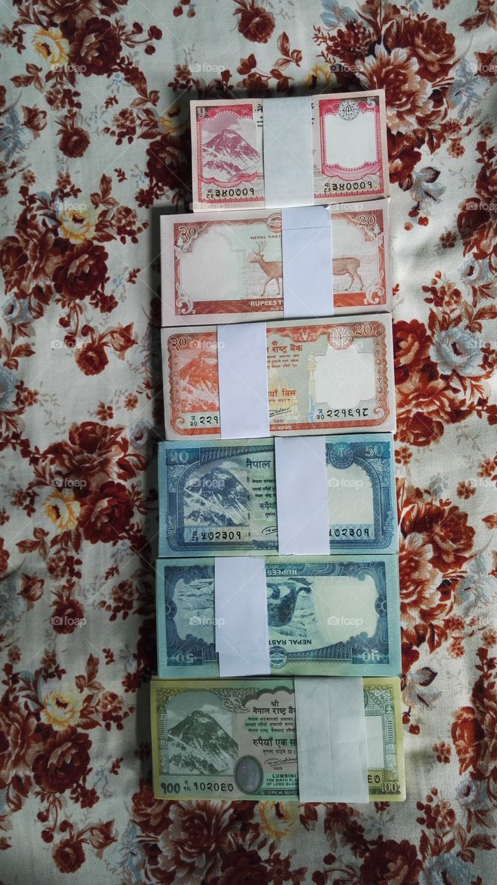 Photos of Nepalese currency