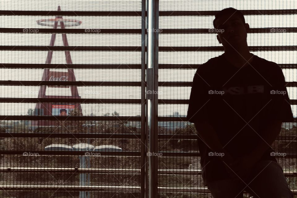 Silhouette in the foreground and TheBig A in the background 