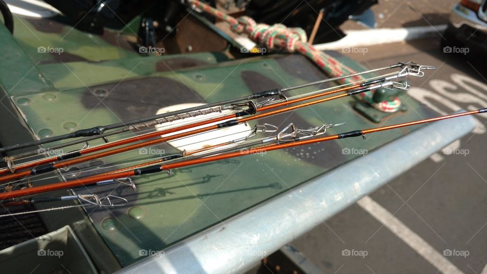 Pontas de varas de pescarias.
