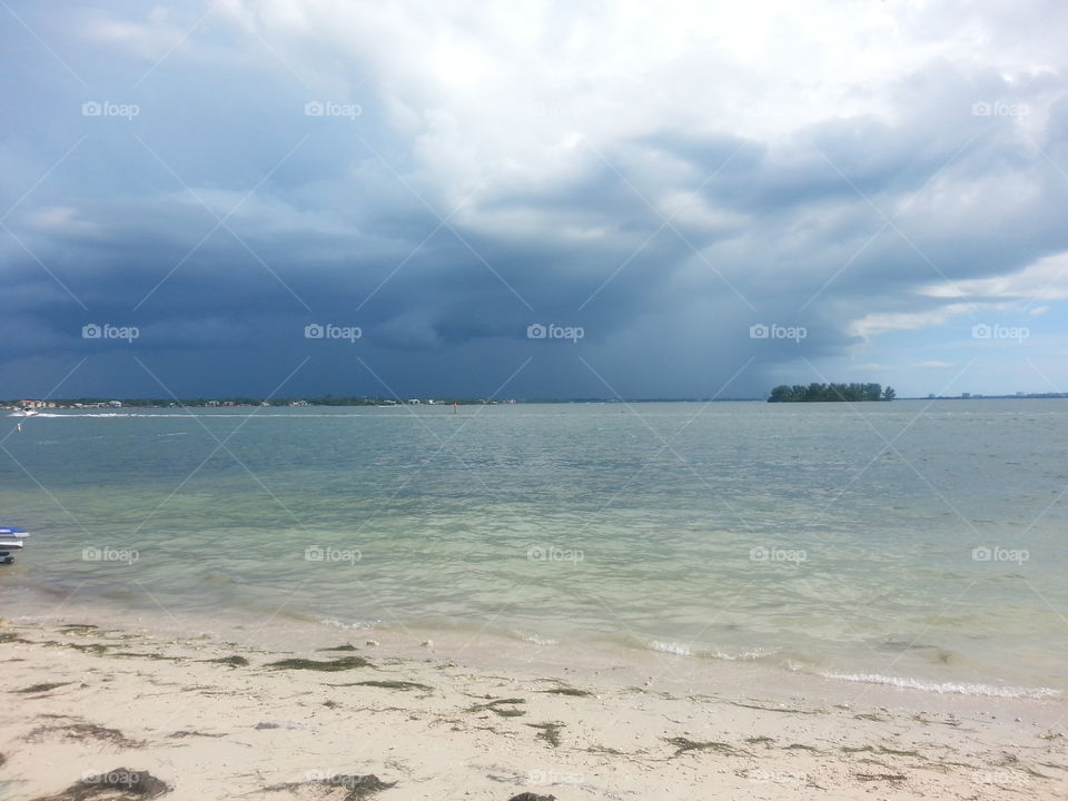storm moving north into Dunedin, Fl from Clearwater Beach Florida