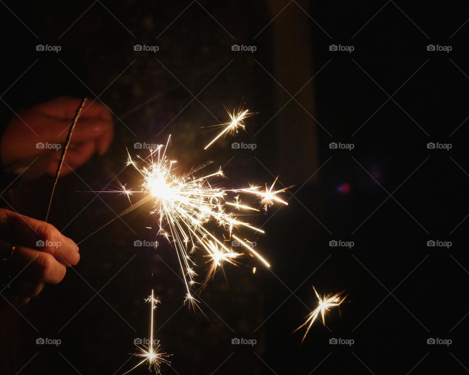 Sparkler in hand