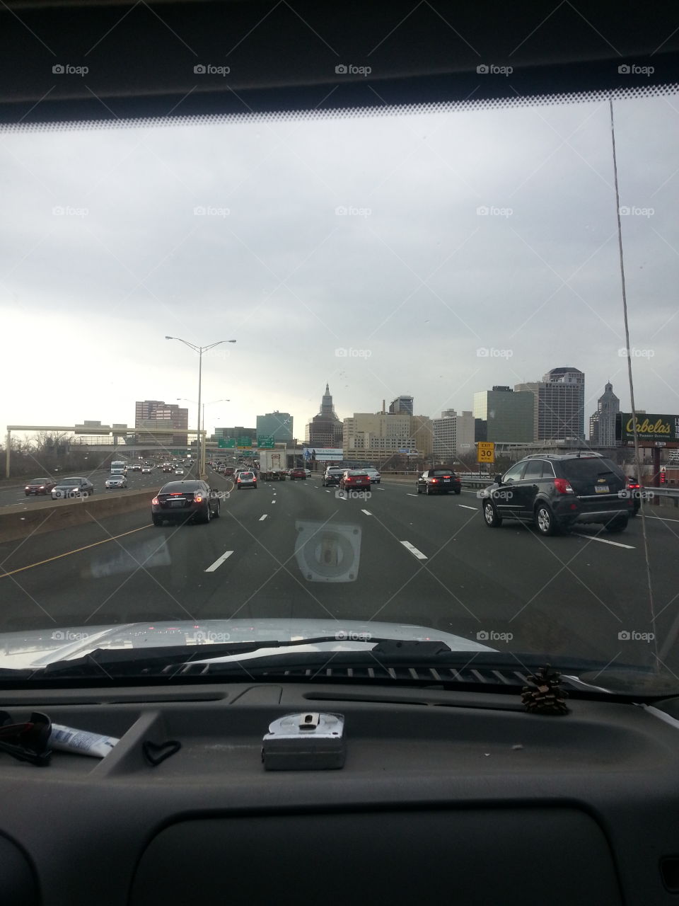 City Drive. This is a picture of the city skyline of Hartford as you drive up to it. 