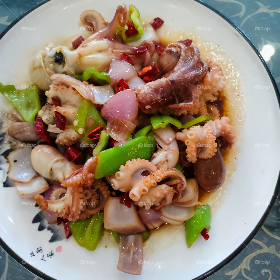 Chinese cuisine: squid