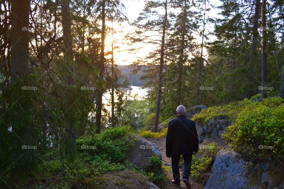 Hiking on a small trail