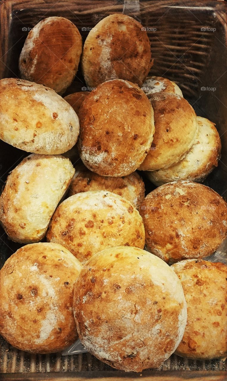 Bread rolls at market
