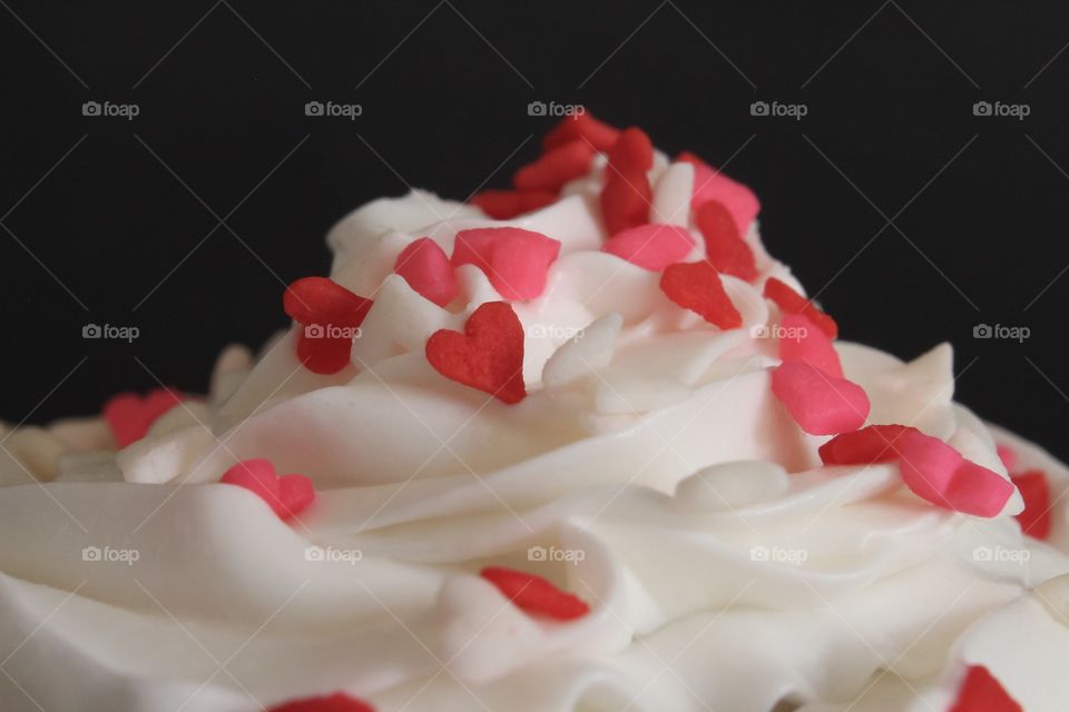 Hearts on a cupcake