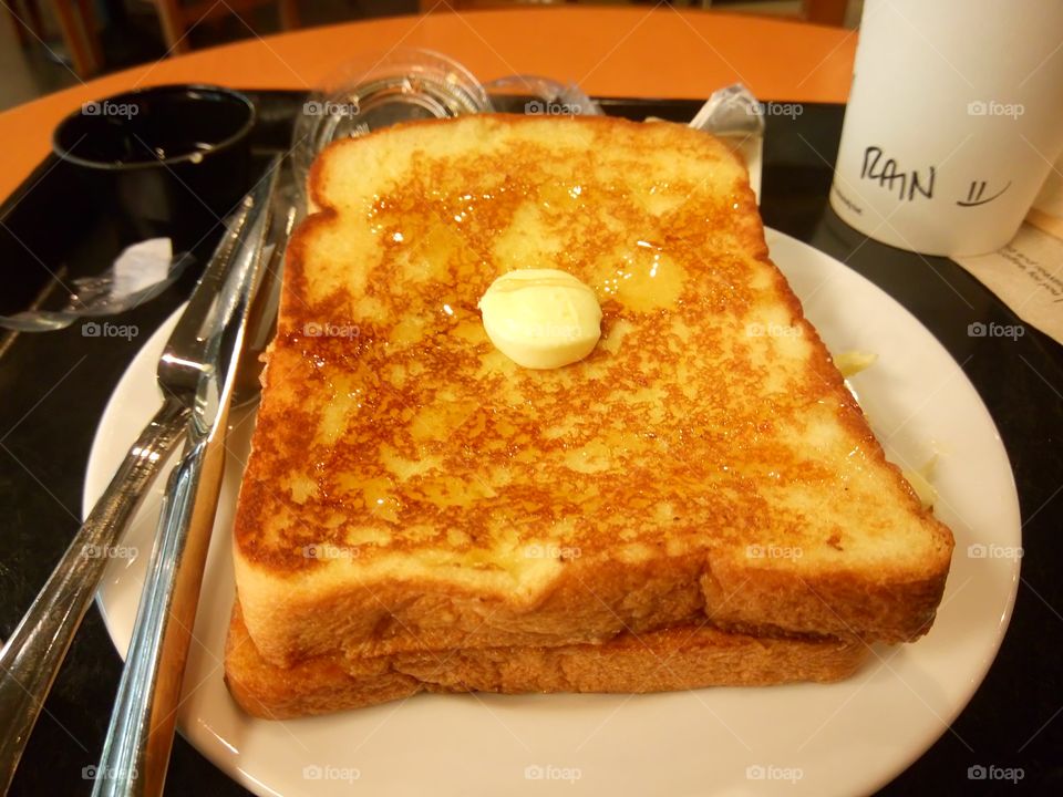 french toast with butter on top