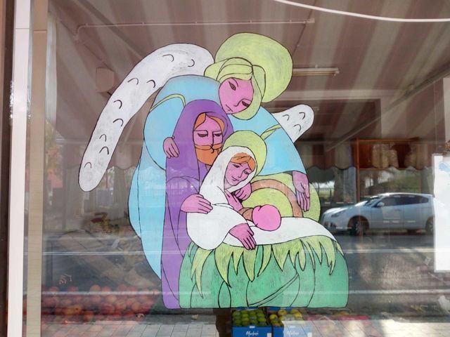 family on glass