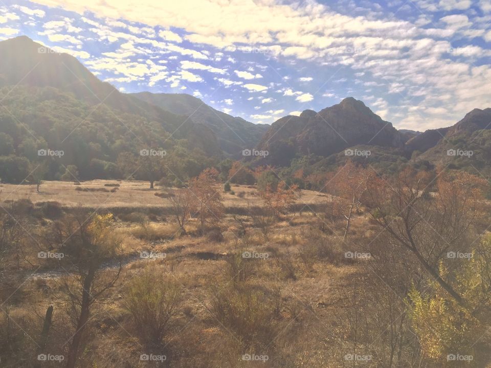 Pretty skies over dry lake bed