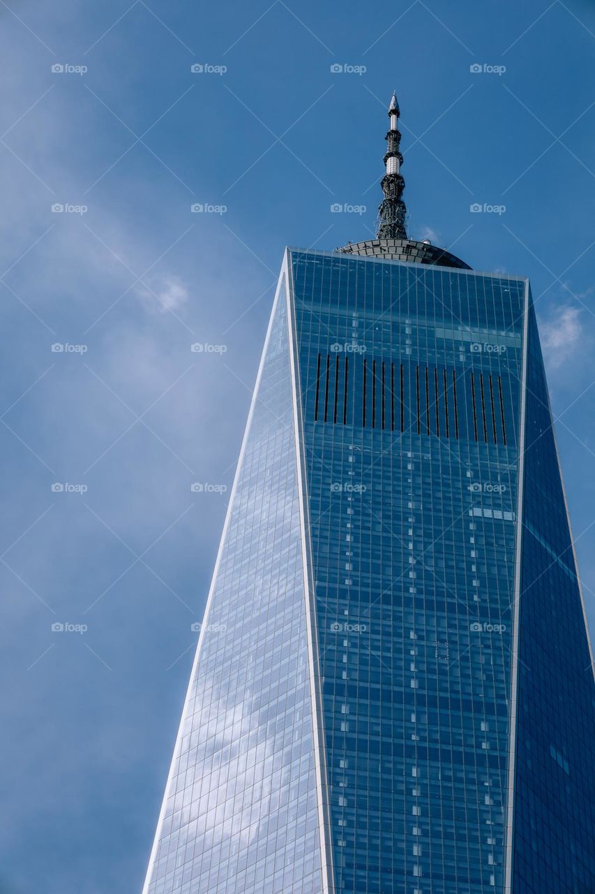 Close up of a glass building from the streets